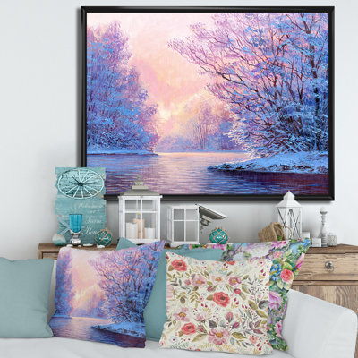 " Winter Landscape With The Riveroriginal " Painting Print