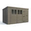 Total Sheds 14ft x 9ft Composite Pent Garden Shed - Single Door - With Windows - EPDM Rubber Roof - UK Manufactured