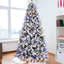 Arbre de Noël 7,5 pi floqué avec 400 lumières DEL colorées avec boule G45, arbre réaliste articulé en PE + PVC + aiguille dure avec fil mémoire, 10 modes d'éclairage, interrupteur au pied et support en métal stable-775609789