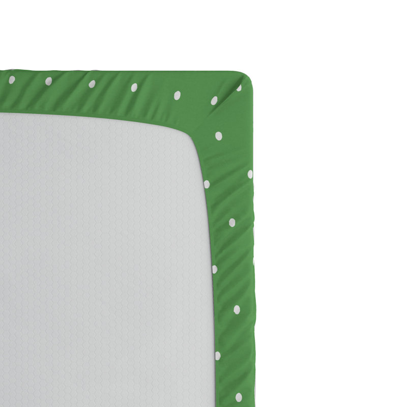 Microfiber Polka Dots Fitted Sheet, Full Fitted Sheet, Green Polka Dots