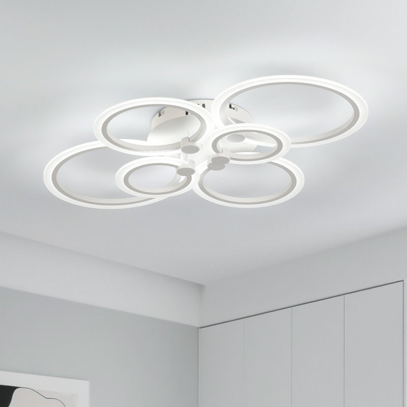 Deontee 6  - Light LED Modern Flush Mount Ceiling Light with Remote Dimmable for Bedroom Living Room