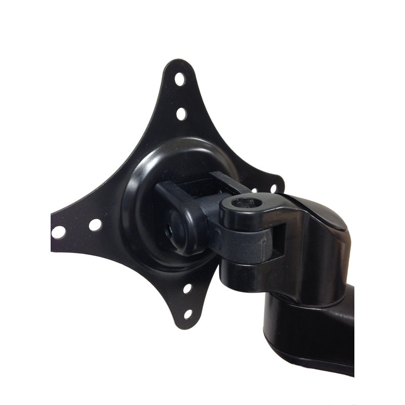 Black Full-Motion Wall Mount Monitor Arm with 180° Swivel
