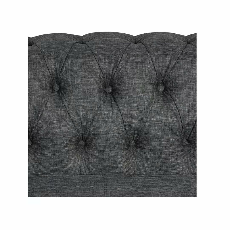 Fauteuil en velours de 38,5 po de largeur Aashif, Lin gris
