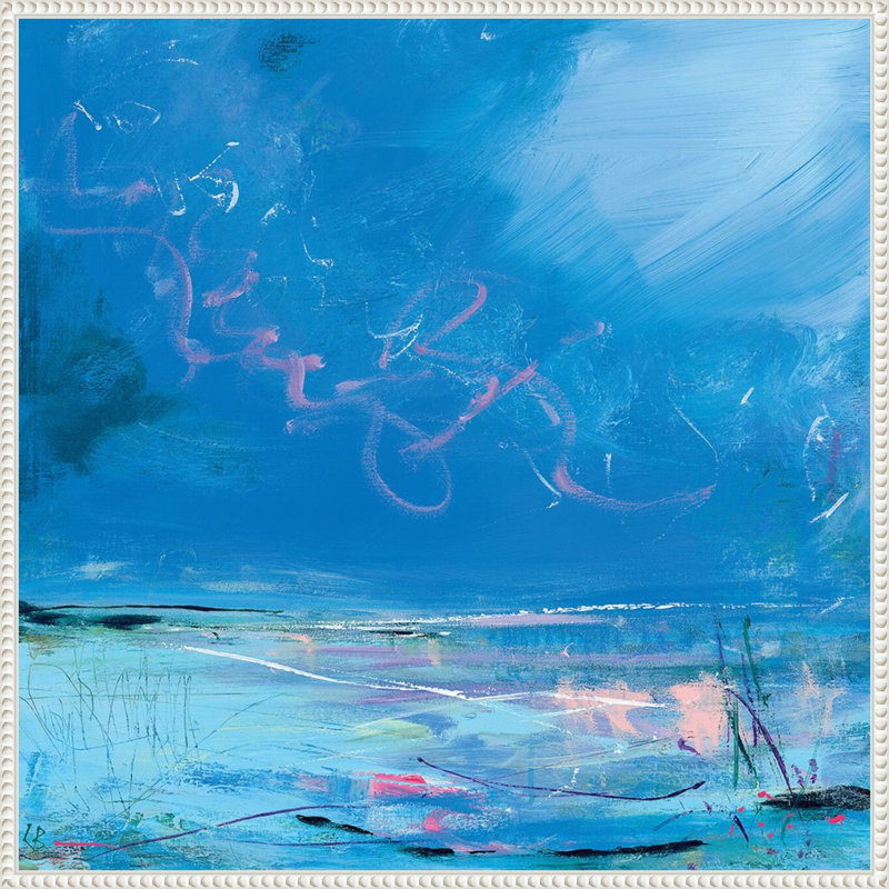 «Kinds of Blue» par Lesley Birch, reproduction d'art sur toile encadrée, 30 x 30