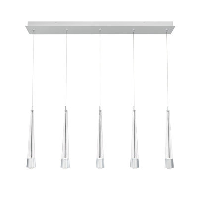 Luminaire suspendu linéaire à 5 lumières Quill