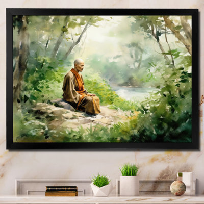 Bouddha aux lumières sur toile