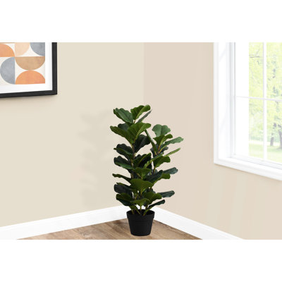 Décoration artificielle pour arbre 32 po - feuilles en pot noir pour espace intérieur