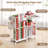 Wrapping Paper Storage Cart with 12PCS Slap Bands, Rolling Organizer with Drawer, Hooks & Brakes, Mobile Gift Wrapping Station for Paper, Bags and Ribbons-769224062