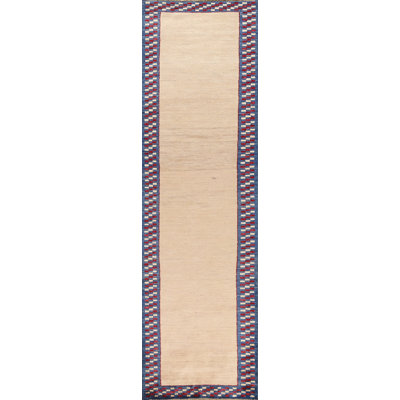 Tapis de couloir oriental neutre Gabbeh 3 x 10