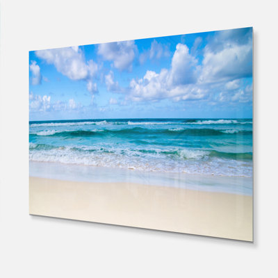 Serene Blue Tropical Beach - Photographie sur toile tendue
