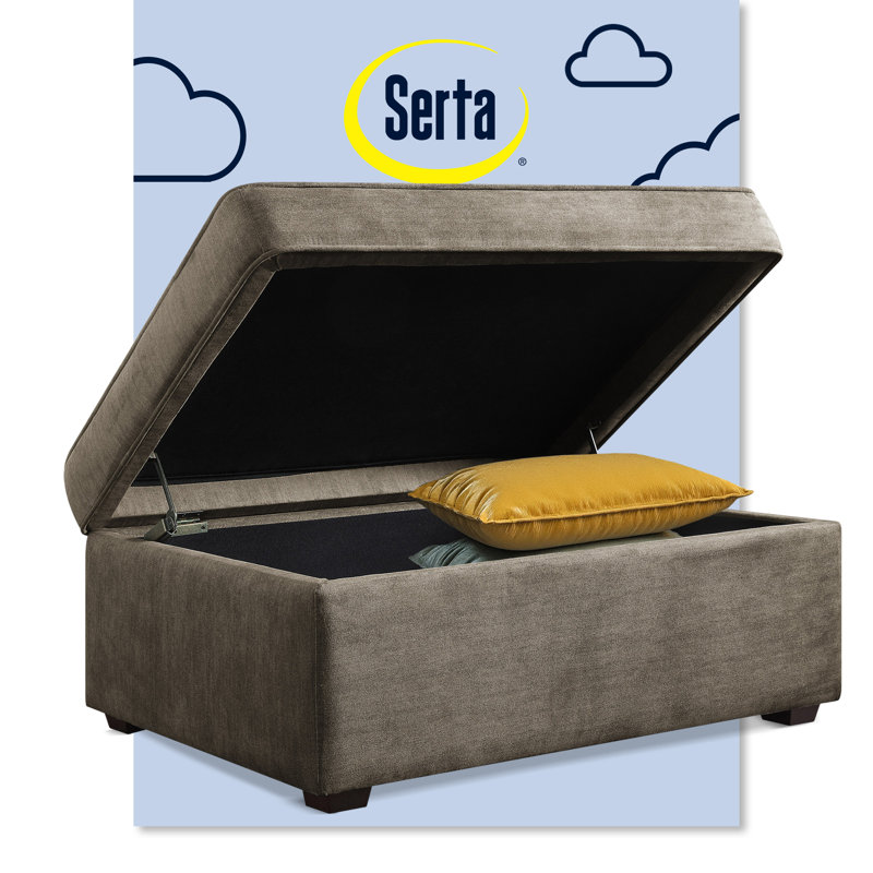 Repose-pieds avec rangement Serta Olin, Lin beige, H 17,13 po x l 34,25 po x P 27 po