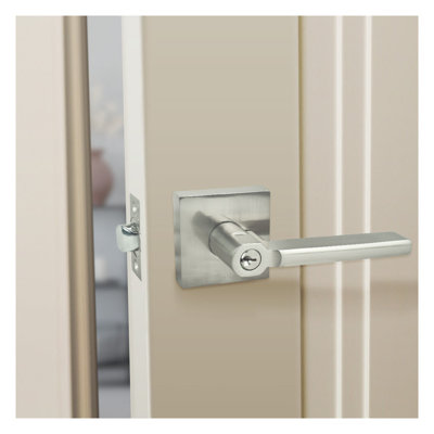 Satin Nickel Keyed (Entry) Door Lever