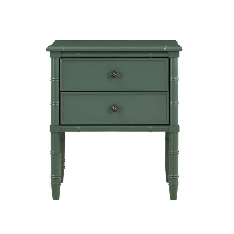 Table de chevet 2 tiroirs Emmett - Vert rétro (table de chevet uniquement), Antique Green