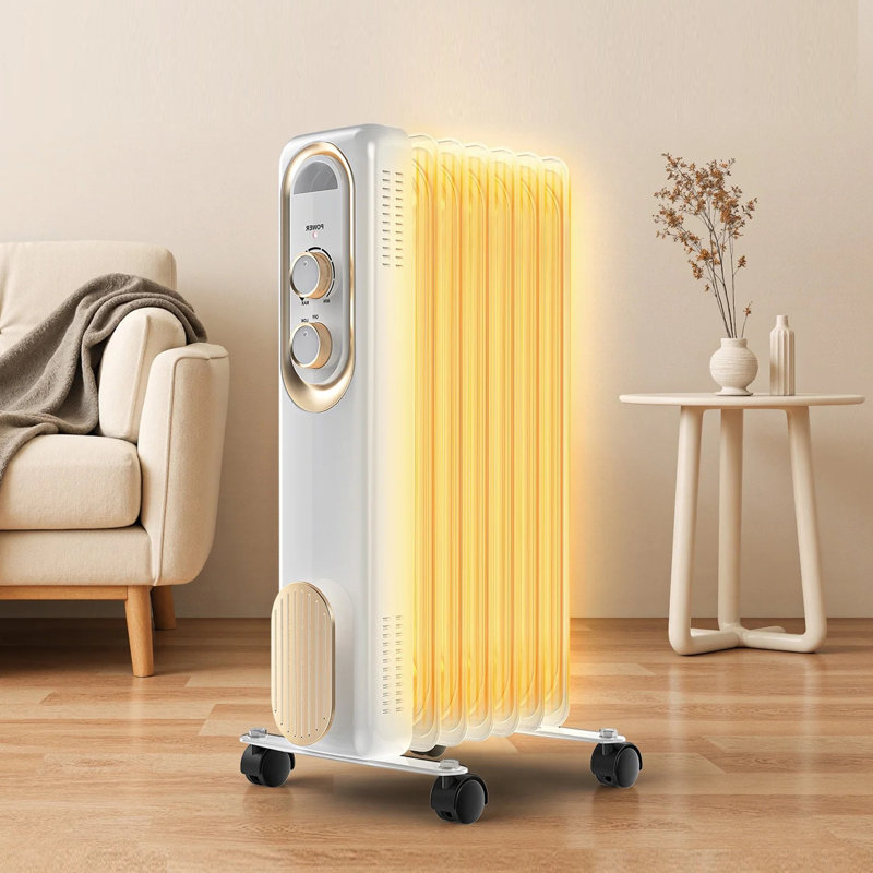 Oil Filled Radiator Heater, 1500W Quiet Warmth Radiant Heater, 3 Heating Modes, Overheat & Tip-Over Protection, Adjustable Thermostat, Space Heaters For Indoor Use