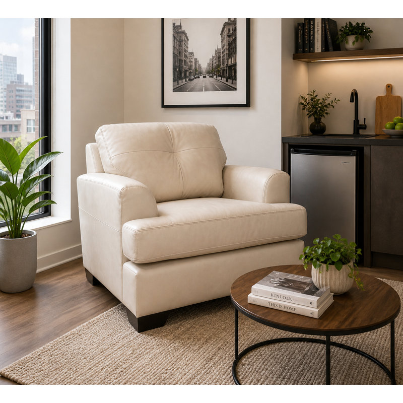 Fauteuil en cuir véritable Dianne