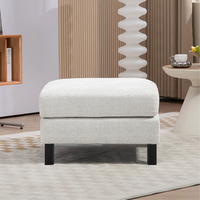 Crème blanc modulaire avec ressorts ensachés gonflables et système de pieds en bois stable pour le canapé modulaire, douceur des pieds audacieux