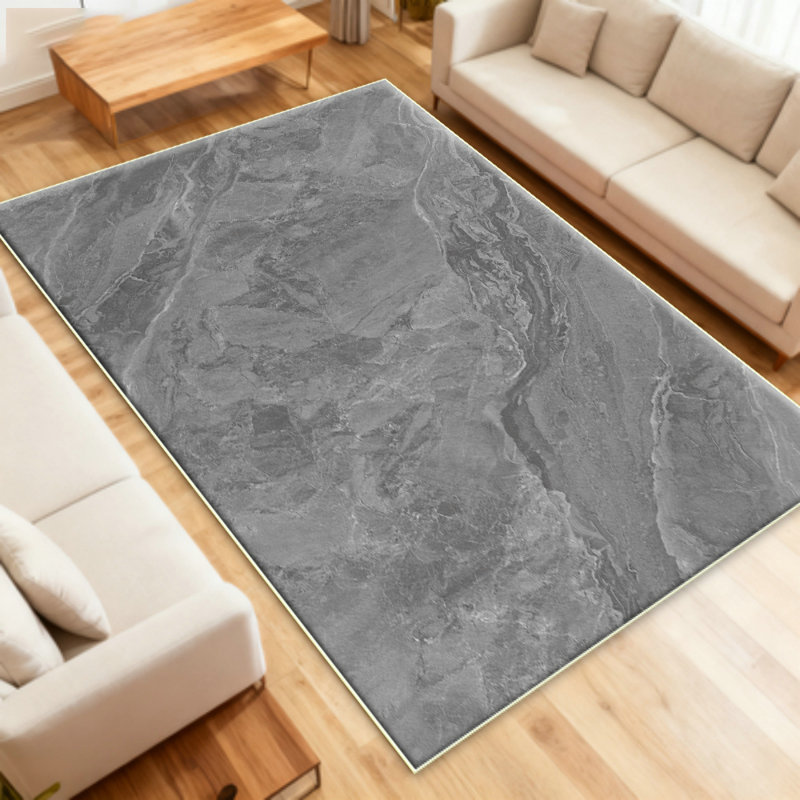 Washable carpet 8x10 living room area carpet - anti fouling and anti slip backing Bohemian carpet for bedrooms, durable ultra-thin retro large area carpet (8x10, gray)