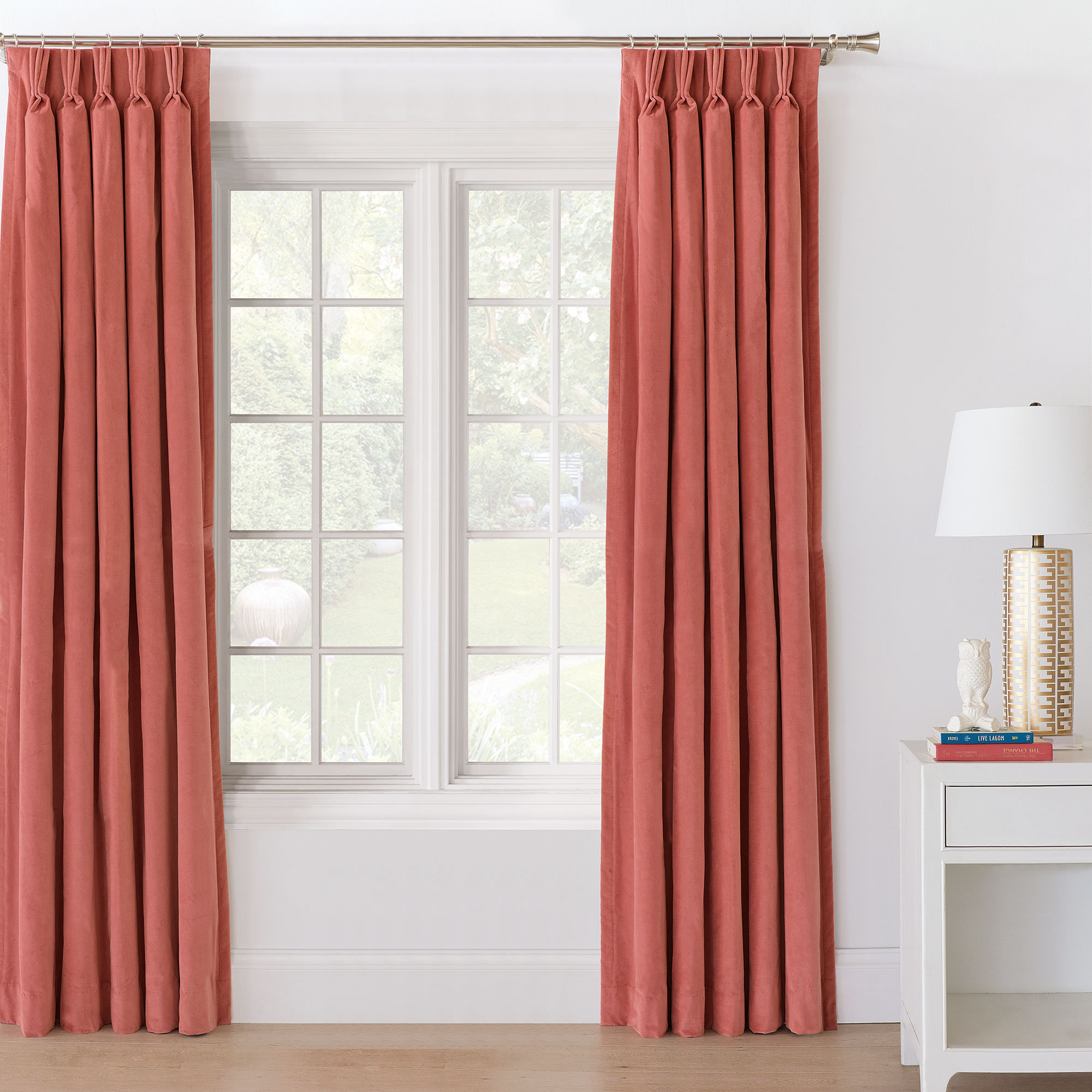 Eastern Accents Rena Wool Solid Room Darkening Thermal Pinch Pleat Single  Curtain Panel | Perigold, image size:2000x2000