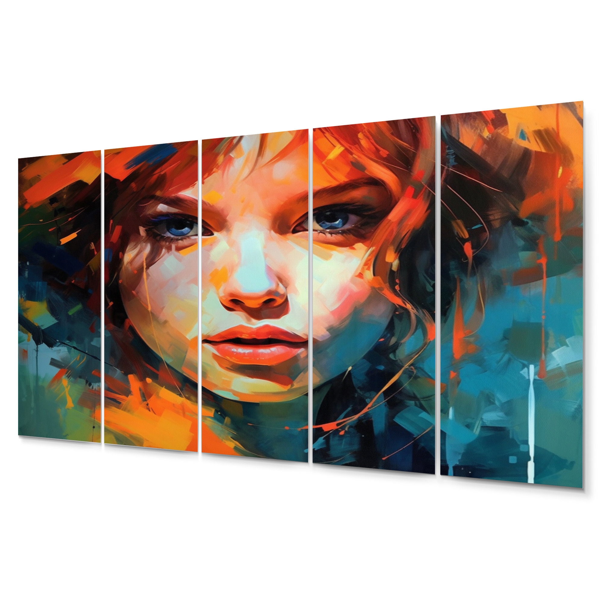 Ebern Designs Colorful Woman Portrait I Fashion Woman Metal Wall