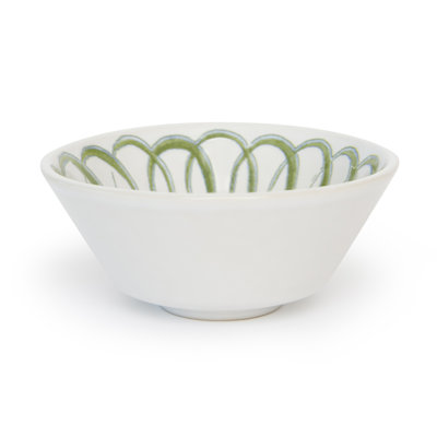 Herman Cashin Berry Bowl - White/Green - 4.5"