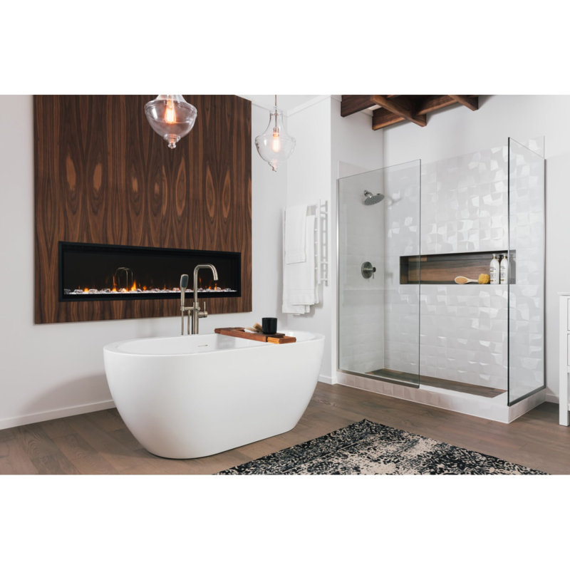 59" Free Standing Acrylic Soaking Tub with Center Drain