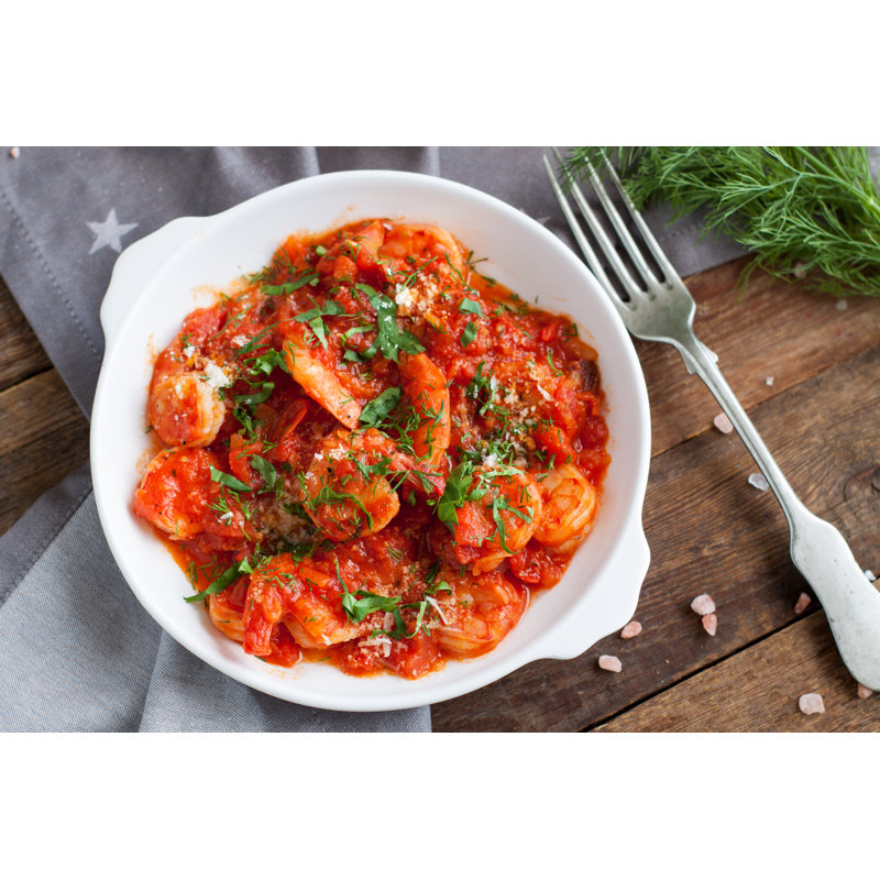 Baked Shrimps In Tomato And Cheese Sauce by I_rinka - Wrapped Canvas Print, 20cm H x 30cm W x 3.8cm D