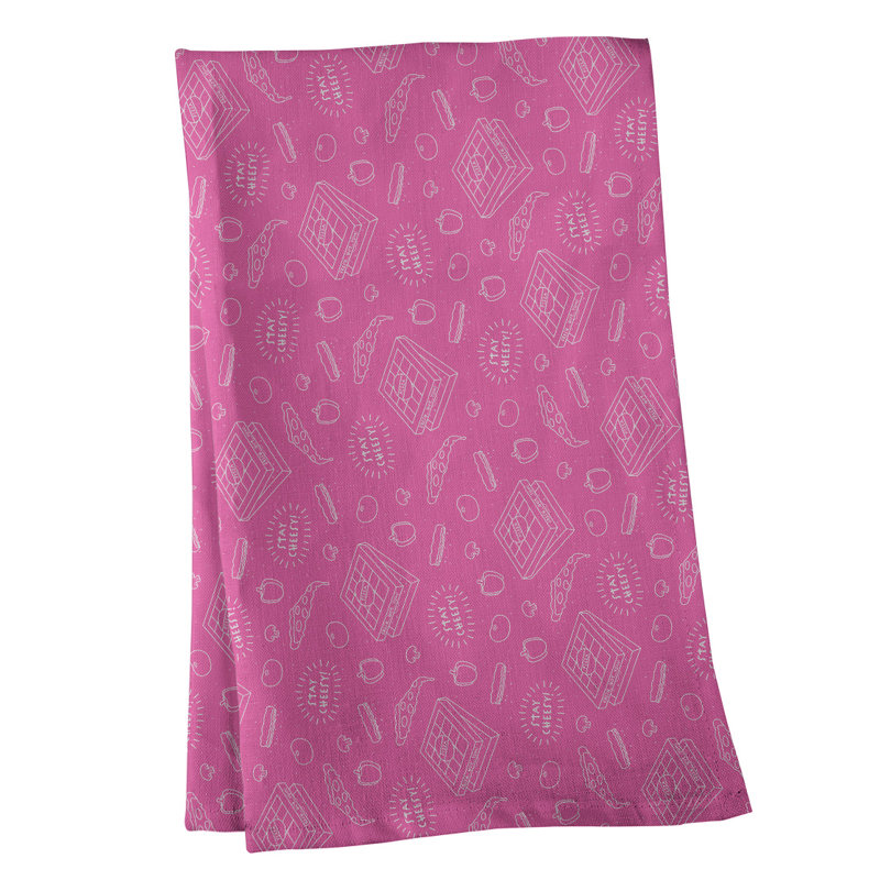Torchon à motif de couleur pizza background, Croisé en coton, Rose