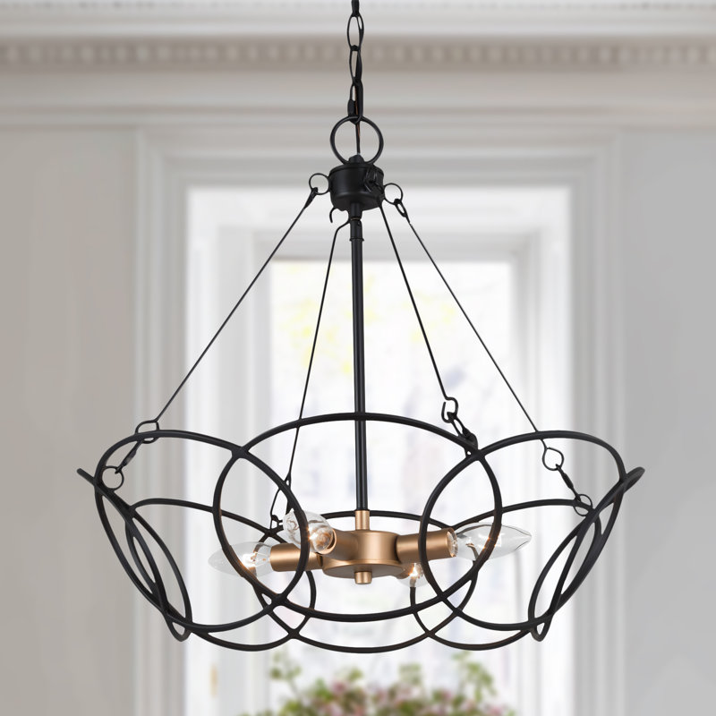 4-Light Cooper Drum Chandelier