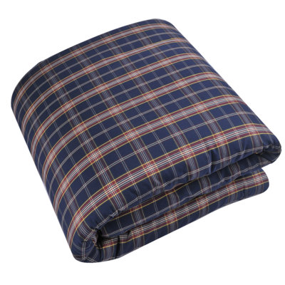 Ensemble de housse de couette 100% coton bleu foncé / rouge / jaune 2 pièces Bittner