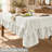 100% Linen Solid Tablecloth with Ruffle Edge-423179689