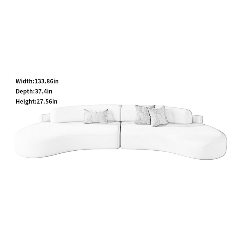 Canapé Creative Leisure, H 27,56 po x l 133,86 po x P 37,4 po