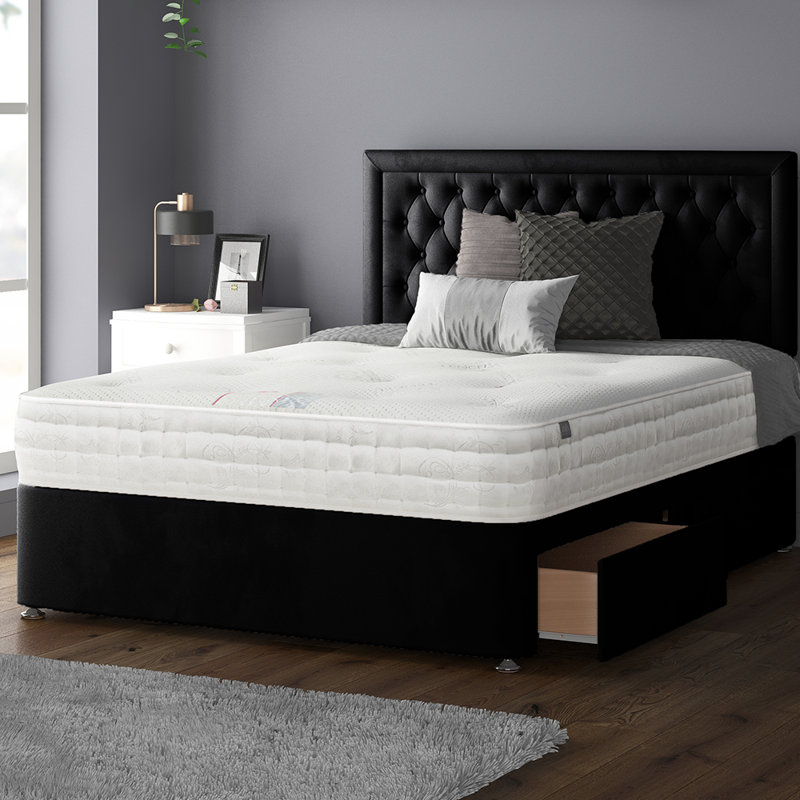 Urbank Divan Bed Base, 4 Drawers, Small Double (4'), Black