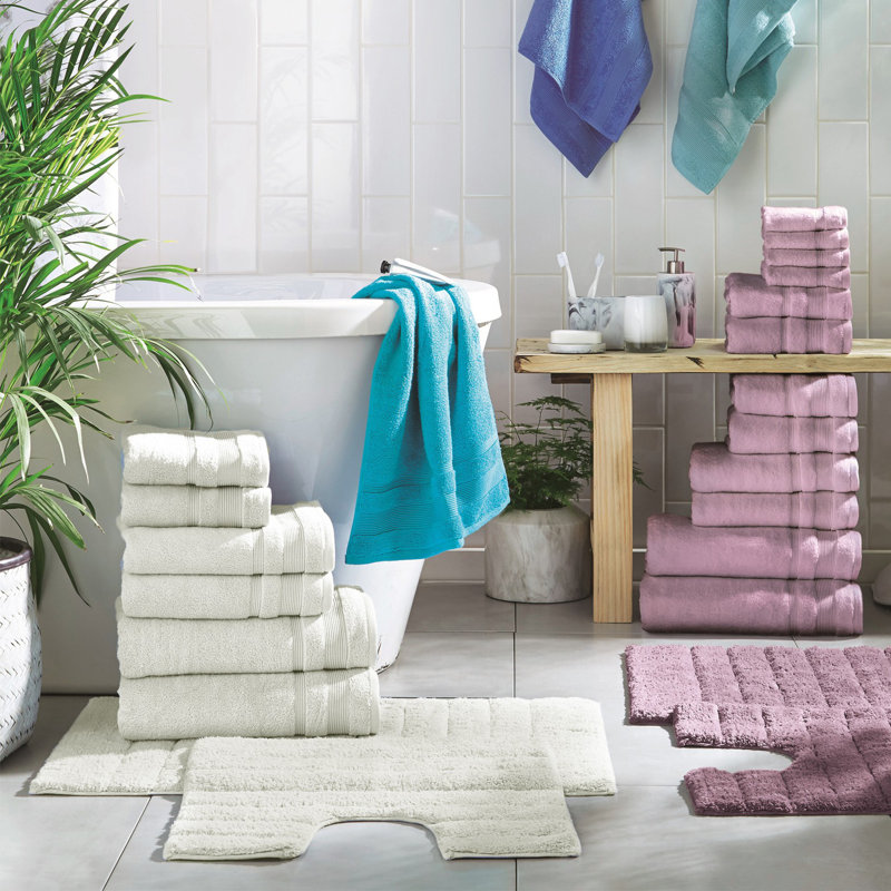 Quick Dry Luxury Standard Cotton Bath Towels Set, Cream