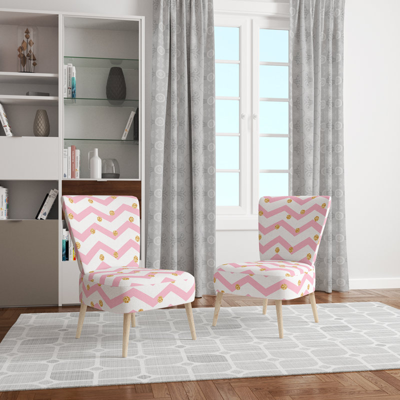 Chaise d'appoint rembourrée en velours rose