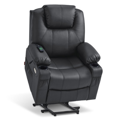 Fauteuil basculeur inclinable en similicuir à puissance moyenne avec massage et chaleur Courtois