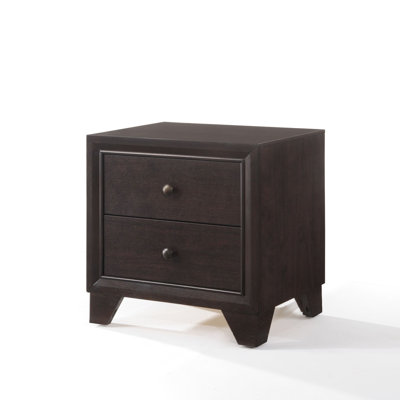 Chambre à coucher 2 - Table de chevet contemporaine en bois avec finition, glissières en métal au centre, 22 po x 16 po x 22 po, largeur de 22 po