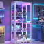 5-Tier Glass Display Cabinet with Lock, Display Cabinet with Human Sensor Function and Color RGB Lights-549837252