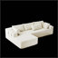 Ensemble de canapé modulaire rembourré en chenille luxueux, parfait pour le confort et les agencements personnalisables dans n'importe quel salon.-655343107