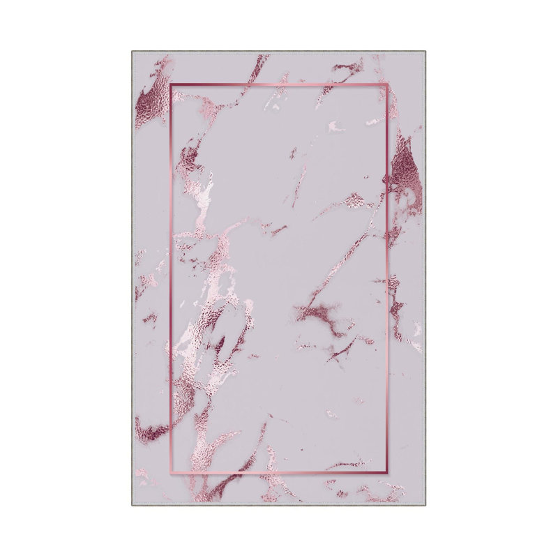 Tapis de couloir élégant (3,3 x 4,9 pi), 100% polyester, hauteur de poils de 0,3 po | Pois antibactérien antidérapant en PVC | Design tissé avec impression numérique 3D | Lavable à la machine, parfait pour la décoration intérieure et le confort