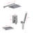 12-Inch High Pressure Wall Mounted Rain Shower System with Handheld Shower Head, Waterfall Tub Filler, and Pressure Balance Valve-122499487