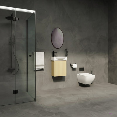 Ensemble de meuble-lavabo pour salle de bain 16 po avec petit meuble-lavabo moderne avec lavabo en céramique