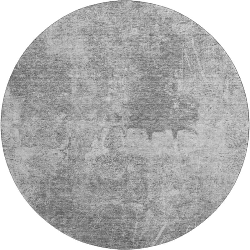 Premium Machine Washable Mayfield AMF2226 Abstract Rug, Gray, 8' Round