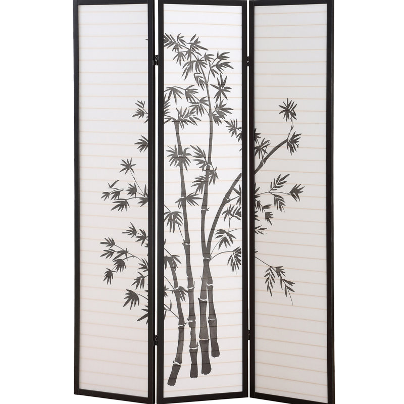 Roundhill 3-Panel Oriental Shoji Screen/Room Divider, Black