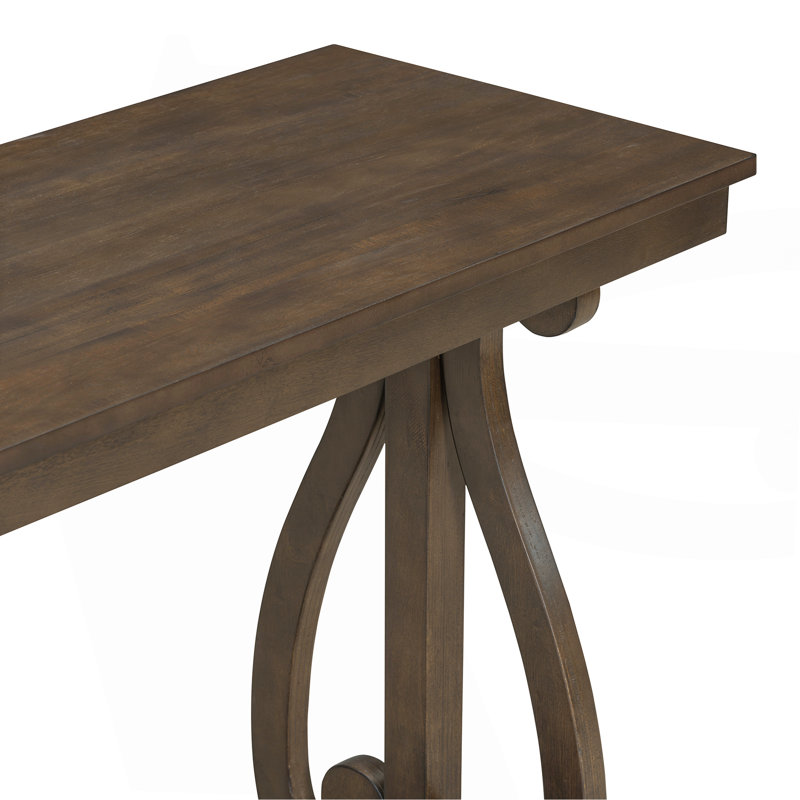 Console d'inspiration rétro avec tablette ouverte et construction robuste pour une utilisation polyvalente, Noyer