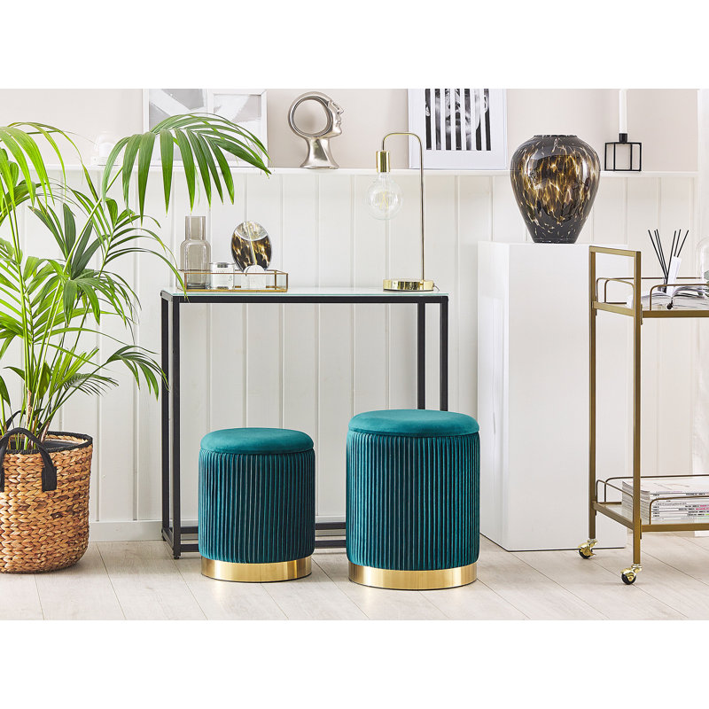 Manufactured Wood Accent Stool, Blue