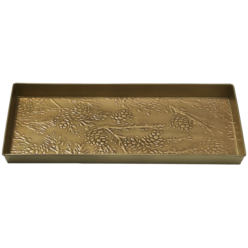 Indoor pine scraper mat 30 in. x 13 in., Laiton antique