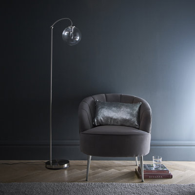 Randi 155cm Silver Arched Floor Lamp