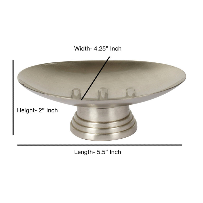 Oneita Soap Dish for Bathroom Counter,Shower & Kitchen | Brushed Pewter