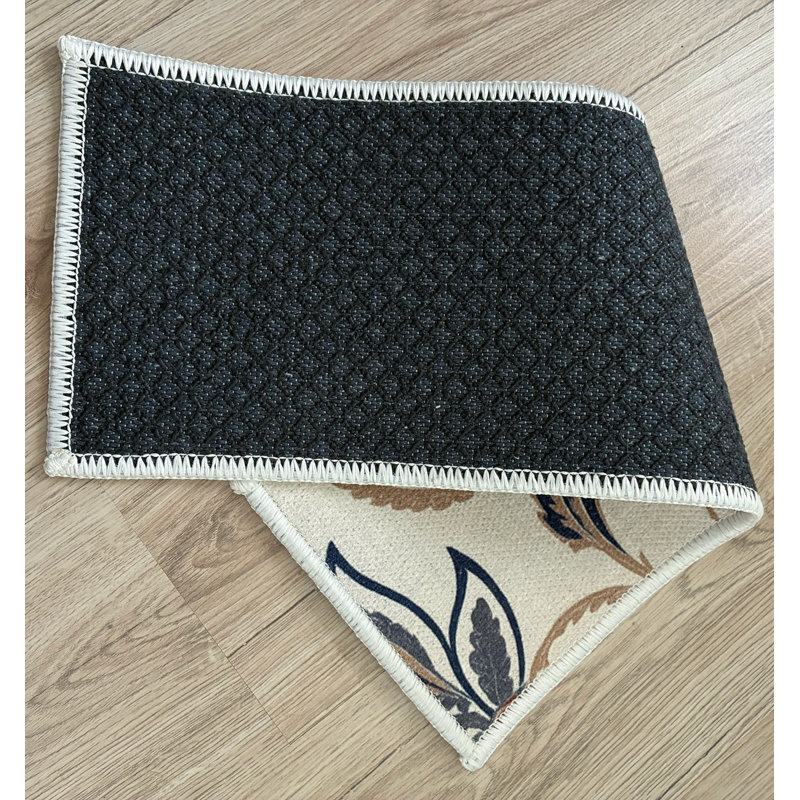 Tapis de marches d'escalier de taille personnalisée par pouces antidérapants lavables à la machine (ensemble de 13), White