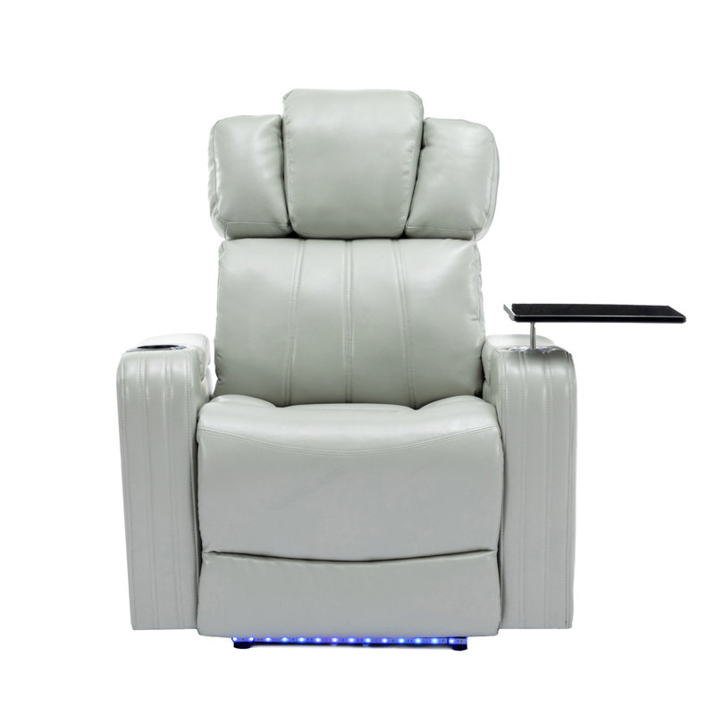 Fauteuil inclinable électrique avec porte-gobelet rafraîchissant, haut-parleur Bluetooth, lumières DEL, ports USB, table-plateau et rangement pour accoudoirs